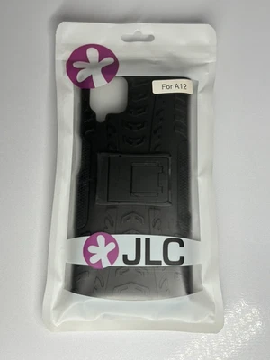 Samsung A12 Rugged Shockproof Case Black with Kickstand JLC - Image 1 of 3