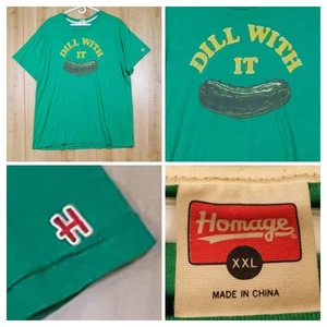 Hommage "Dill With It" T-Shirt Gr. XXL grün Retro Pickle lustig 2XL - Bild 1 von 11