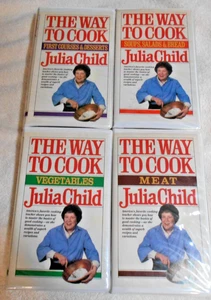 Julia Child, The Way to Cook, 4 VHS Tapes, Meat, Vegetables, Soups, Salads & Bre - Picture 1 of 1