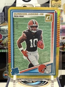 2025 Panini Donruss Rated Rookie Gold Die Cut /25 Quinshon Judkins #330 TZ - Picture 1 of 2