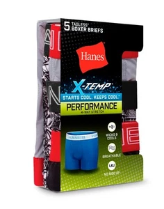 Hanes Boys Boxer Briefs 5-Pack Underwear X-Temp Performance Stretch Lightweight - Picture 1 of 6