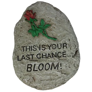 Vintage Resin Rock Decoration Red Rose Novelty This Is Your Last Chance...Bloom - Picture 1 of 5