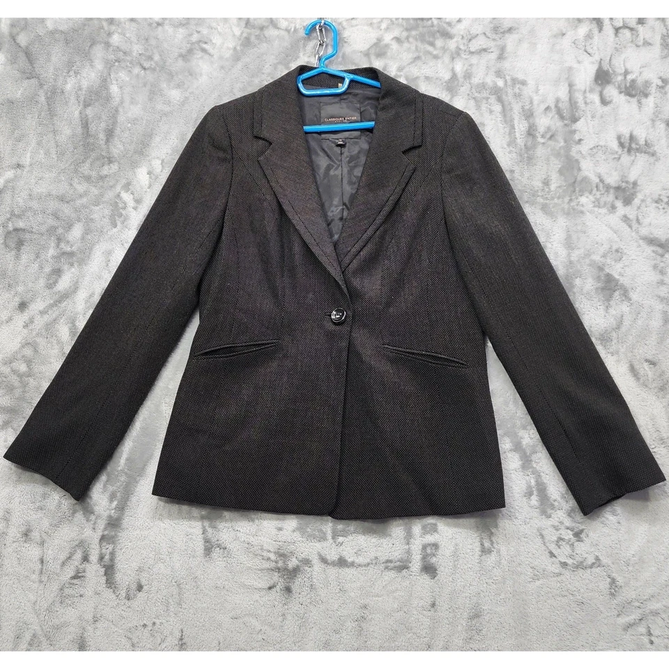 Blazer Classiques Entier Atelier para mujer 14 negro blanco moteado botón único Foto 1 de 4
