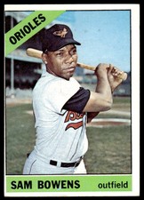 1966 TOPPS SAM BOWENS 412 EX BASEBALL BALTIMORE ORIOLES