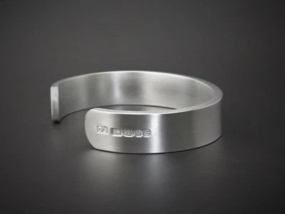 Men's Solid 925 Silver Heavy "Matt Look" Men's Torque, Men's Bangle, Bracelet,  - Image 1 of 4