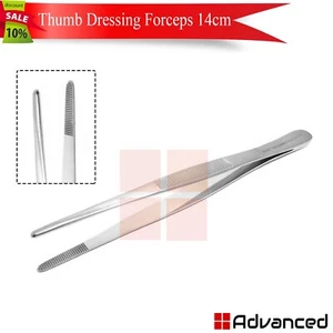 Surgical Dressing Tweezer 14cm Medical Nursing Thumb Forceps Plier Serrated Tip - Foto 1 di 2
