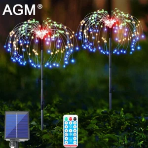 4x LED Solarleuchte Feuerwerk Licht Lichterkette Solarlampe Außen Garten Deko - Bild 1 von 14