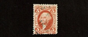 1862-71 Revenue First Issue Wash. 5c Red EXPRESS Perf Sc#R25c Cancelled - Picture 1 of 1