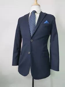 NORDSTROM Classic Navy blue fine twill Antique bronze button sport coat 20-36 S - Picture 1 of 8