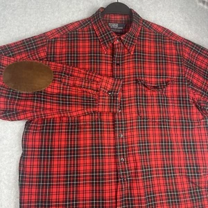 VTG Polo Ralph Lauren Shirt Mens L Button Up L/S Red Plaid Preppy Woodsman Work - Picture 1 of 8
