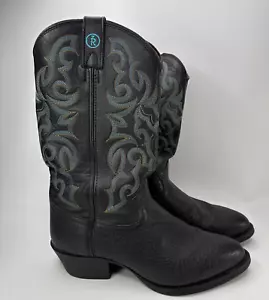 Tony Lamas Stivali da cowboy in pelle nera e blu da uomo 8,5 EE - Foto 1 di 12