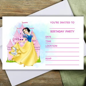 SNOW WHITE PARTY INVITATIONS - 10 invites & envelopes - Picture 1 of 3