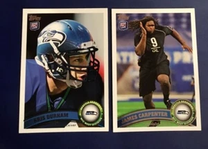 2011 Topps # 188 # 275 JAMES CARPENTER & KRIS DURHAM Rookie Lot 2 Seahawks $$ - Picture 1 of 1