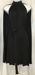 Michael Kors Dress Black Sleeveless Jersey High Neck Long Scarf Back Nwt Size 2 - Picture 1 of 11