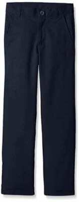 Pantalones de sarga Nautica para niños frente plano doble rodilla azul marino talla 10 - Foto 1 de 2