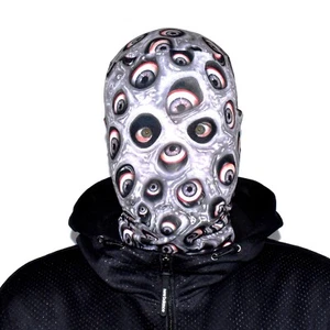 3D EFFECT EYEBALL DEMON SILVER SLIME FABRIC FACE MASK HALLOWEEN FS178 - Picture 1 of 12