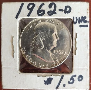 1962-D Franklin Half Dollar Uncirculated Lustrous Coin - Picture 1 of 2