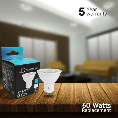 3Pack LED GU10, E26 Light Bulbs Warm White 6.5W(60W Equivalent) 5 years warranty - Image 1 of 4