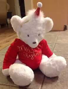 NWT Mud Pie Pregnant Bear Plush Stuffed My First Christmas Sleeper & Hat 3-6 Mos - Picture 1 of 12