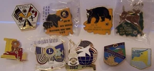 Lions Club International New York Lot of 9 Bear Deer Statue Liberty Fraternal - Picture 1 of 10