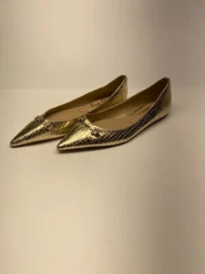 Sam Edelman Womens Nori Gold Metallic Pointed Toe Flat Sz 10 - Picture 1 of 7