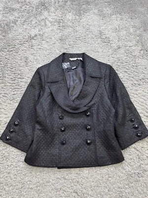 Ravel 夹克女式中号黑色双排扣奇思戈斯女巫外套全新无标签 — 第 1/4 张图片