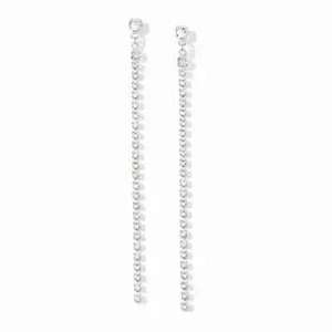 Touchstone Crystal by Swarovski OFF TH CHAIN Earrings Crystal Rhodium Plating - Picture 1 of 2