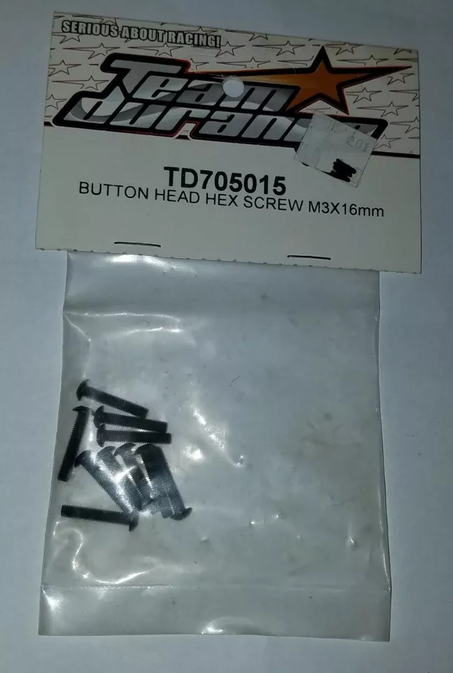 Team Durango Button Head Hex Screws m3x16mm Rc Racing TD705015 - Image 1 of 1