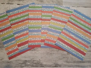 6 pieces of colorful stripes with words scrapbook Paper 4x6 photo mats #145 - Picture 1 of 1