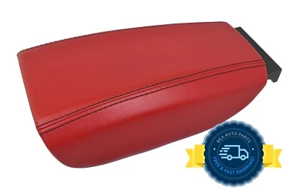 1999-2006 Volvo S80 Center Console Red Leather Armrest Top Lid Cover - Image 1 of 4