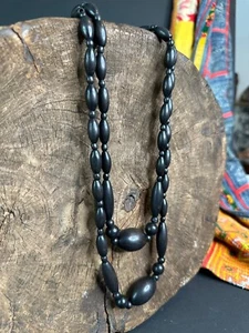 Old Black Bakelite Beaded Necklace …beautiful collection and accent piece - Picture 1 of 8