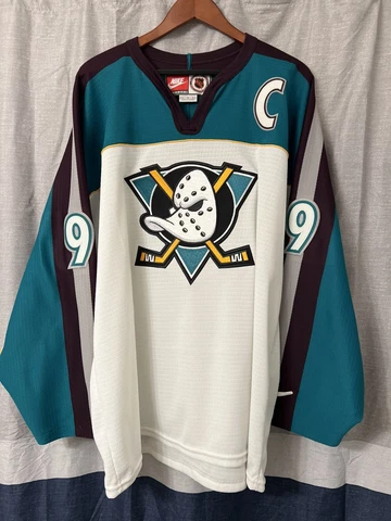 Vintage Authentic Nike Anaheim Mighty Ducks Paul Kariya Jersey NHL Hockey Large Cover