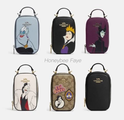 NWT Coach Disney Eva Phone Crossbody With Cruella/Ursula/Maleficent/Queen Motif - Image 1 of 4