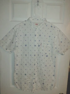 Camisa abotonada Levi Sailor azul y blanca para hombre talla mediana - Imagen 1 de 6