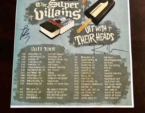 LESS THAN JAKE 2011 TOUR POSTER AUTOGRAPHED BY THE ENTIRE BAND! RARE!!! Cover