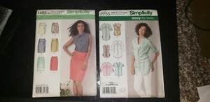 SIMPLICITY PATTERN LOT 2255 1465 SZ 14-22 Easy TUNIC BUTTON SHIRT Pencil SKIRT - Picture 1 of 4