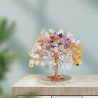 Natural Gemstone Crystal Money Tree Bonsai Figurine Colorful