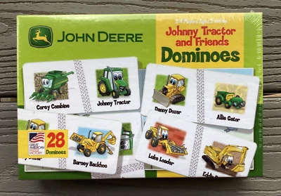 JOHN DEERE JOHNNY TRACTOR & FRIENDS WOODEN DOMINOES 28 PIECE SET ITEM # 166 F/S - Image 1 of 4