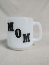 Glasbake 'MOM' Milk Glass Mug Coffee Tea Beverage Vintage 1970s