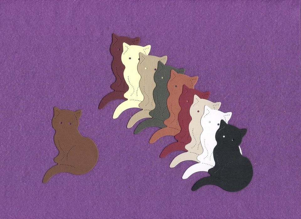 КОТЕНОК СИДИТ 2 cat высечки для скрапбукинга карты - Изображение 1 из 1