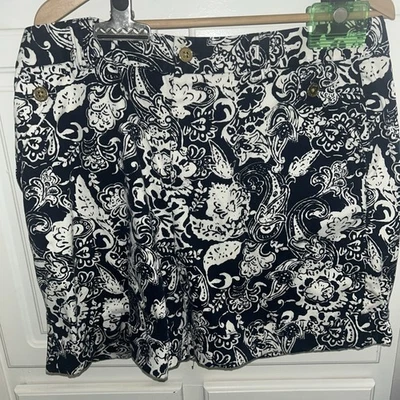 Pantalones Cortos Lauren Ralph Lauren Mujer Talla 14 Azul Blanco Paisley Floral 36x17 ¡usados! Foto 1 de 4