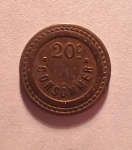 Sehr einzigartiges antikes französisches Spiel 20 A Verbraucher Medaille KOSTENLOSER VERSAND - Bild 1 von 2