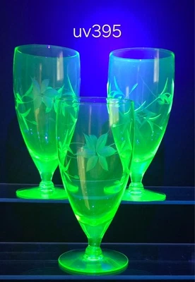 3 copas de agua grabadas en vaselina Tiffin #15104, (CAB AA.CC) Foto 1 de 4