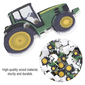 _150pcs Wooden Button Cute Cartoon Tractor Painting Christmas Decoration For - Picture 1 of 12