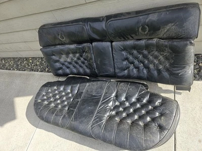 Cadillac Brougham DeElegance 1987-92 asientos de cuero negro *asientos traseros raros Foto 1 de 4