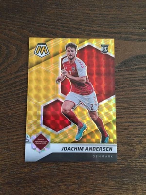 2021-22 Panini Mosaic World Cup Joachim Andersen Rookie RC Gold 3/10 Denmark - Image 1 of 2