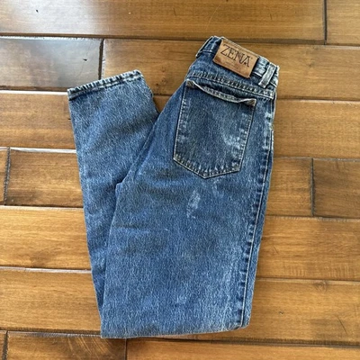 Jeans feminino vintage anos 80 Zena EUA cintura alta tamanho 5 - Imagem 1 de 4