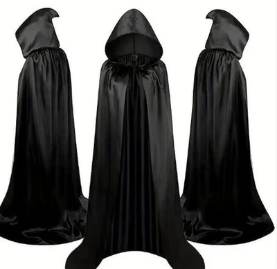 Witch Cape Cloak Black Costume Cape Devil Demon Ghost - Image 1 of 3