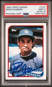 1989 Topps Traded - Deion Sanders #110T (RC) handsigniert PSA - Bild 1 von 2