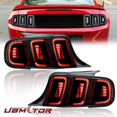 Par de luces traseras secuenciales LED negras lentes transparentes para Ford Mustang 2010-2014 nuevas Foto 1 de 4